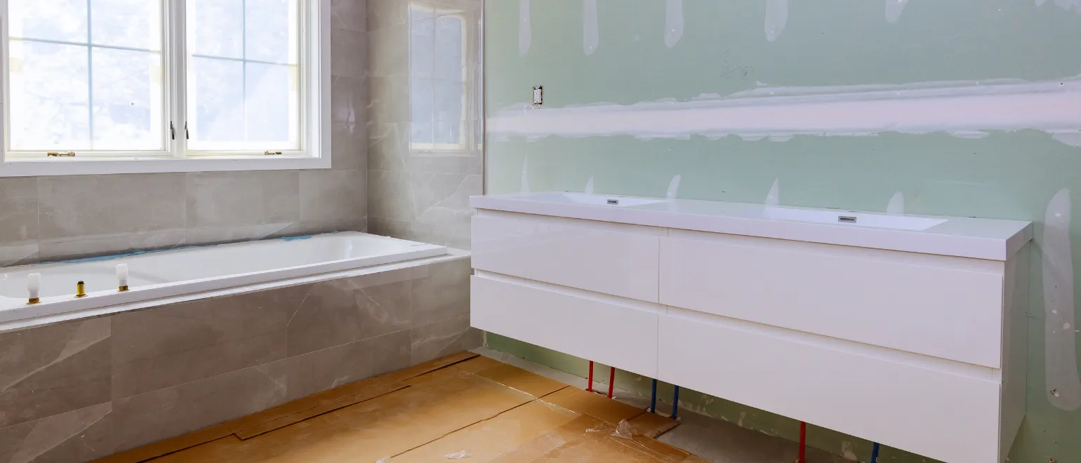 Bathroom remodeling services in Los Angeles featuring vanity installation, tile work, and modern bathroom upgrade