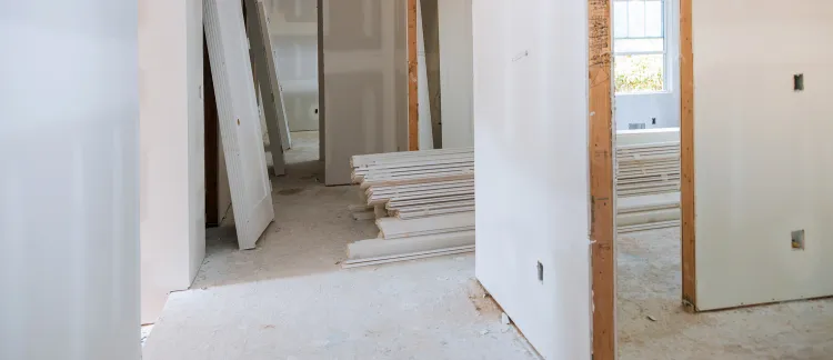 Interior remodeling services in Los Angeles featuring framing construction and material preparation